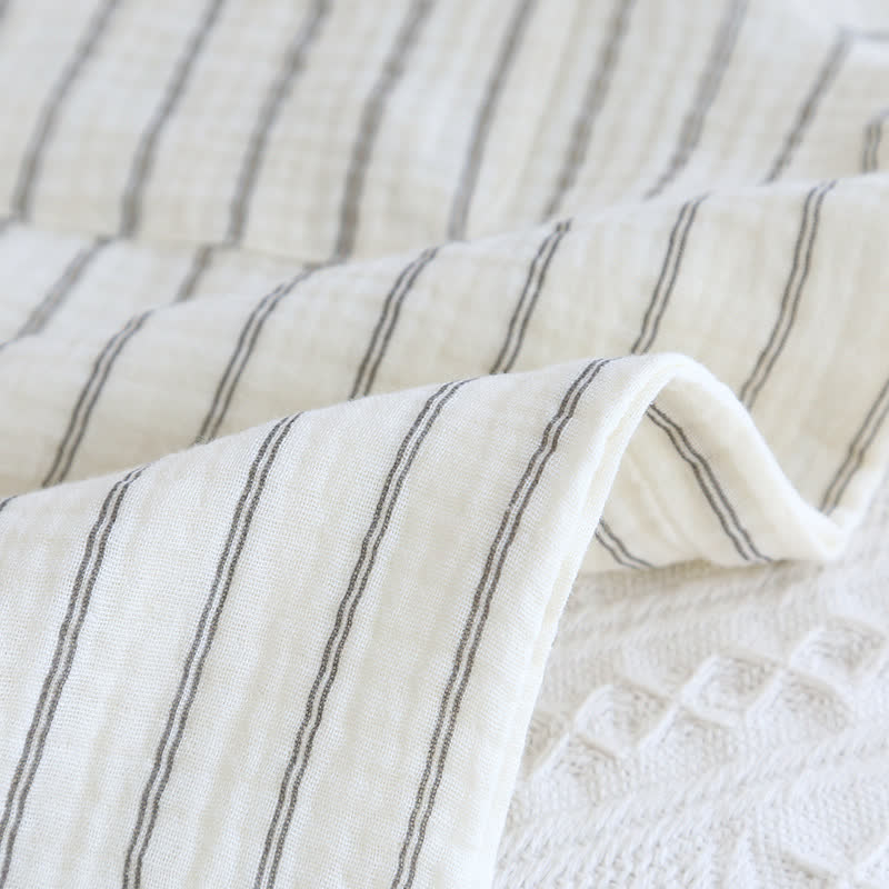 Relaxed Striped Camp Collar Summer Loungewear Set
