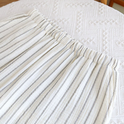 Relaxed Striped Camp Collar Summer Loungewear Set