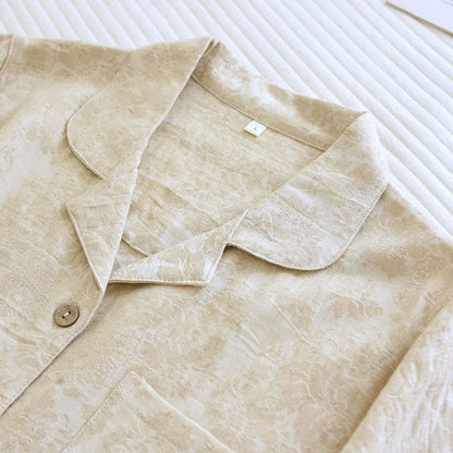 Minimalist-style Couple Button Front Loungewear Set
