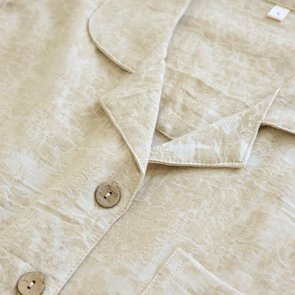 Minimalist-style Couple Button Front Loungewear Set
