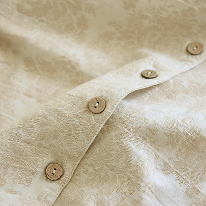 Minimalist-style Couple Button Front Loungewear Set