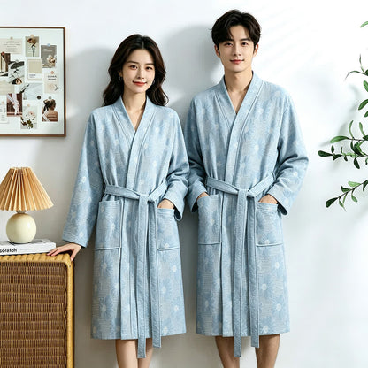Sunflower Cotton Waffle Kimono Bathrobe