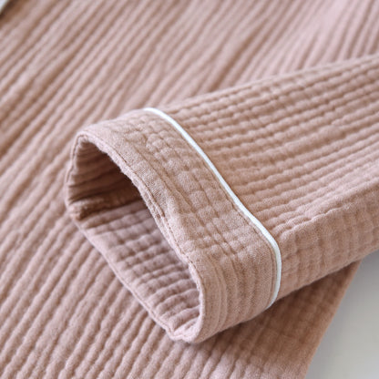 Cotton Gauze Contrast Trim Loungewear Set