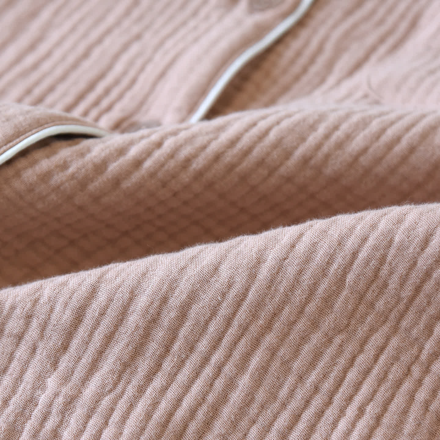 Cotton Gauze Contrast Trim Loungewear Set