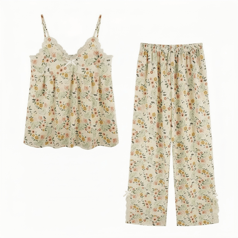 Romantic Floral Cami and Ankle Pants Lounge Set