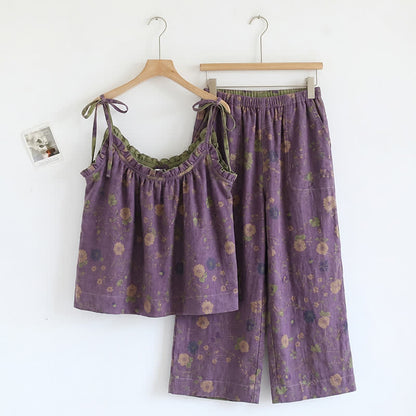 Vintage Floral Cami & Pants Pajama Set