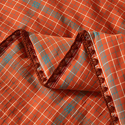 Yarn Dyed Orange Plaid Cotton Summer Quilt