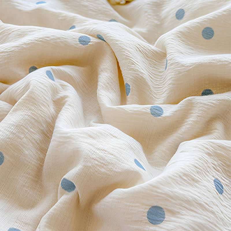 Blue Dot Seersucker Lightweight Summer Quilt
