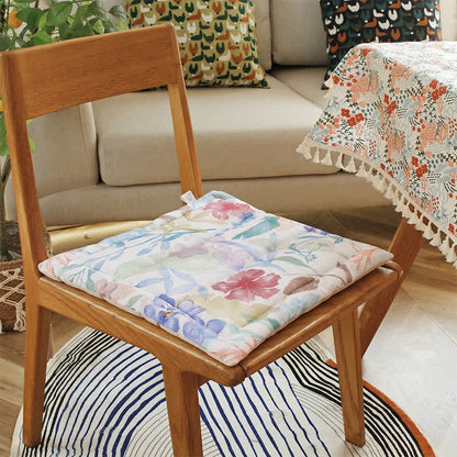 Pastel Botanical Memory Foam Chair Cushion