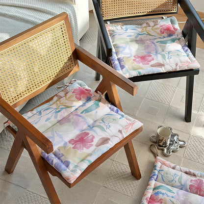 Pastel Botanical Memory Foam Chair Cushion