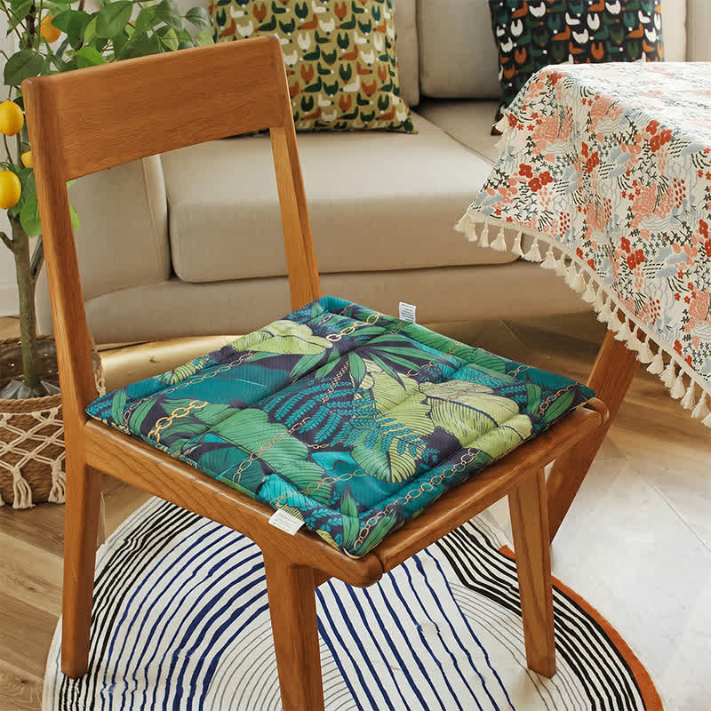 Tropical Chain Leaf Memory Foam Seat Cushion