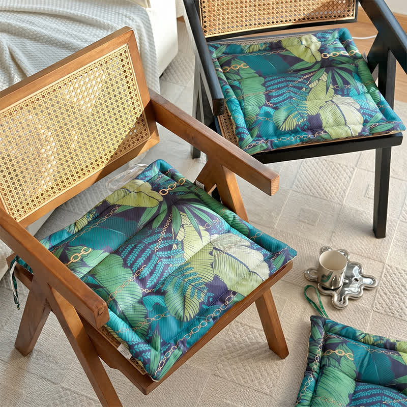 Tropical Chain Leaf Memory Foam Seat Cushion
