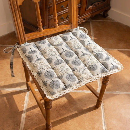 Vintage Country Floral Lace Chair Cushion