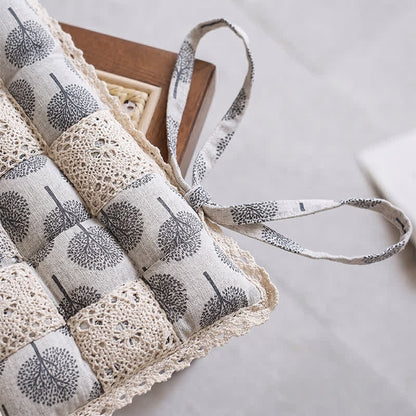 Vintage Country Floral Lace Chair Cushion