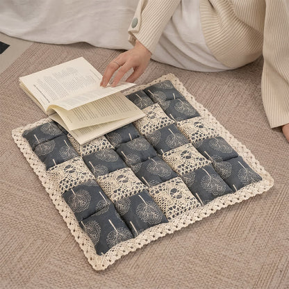 Vintage Country Floral Lace Chair Cushion