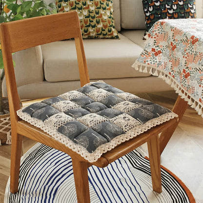 Vintage Country Floral Lace Chair Cushion