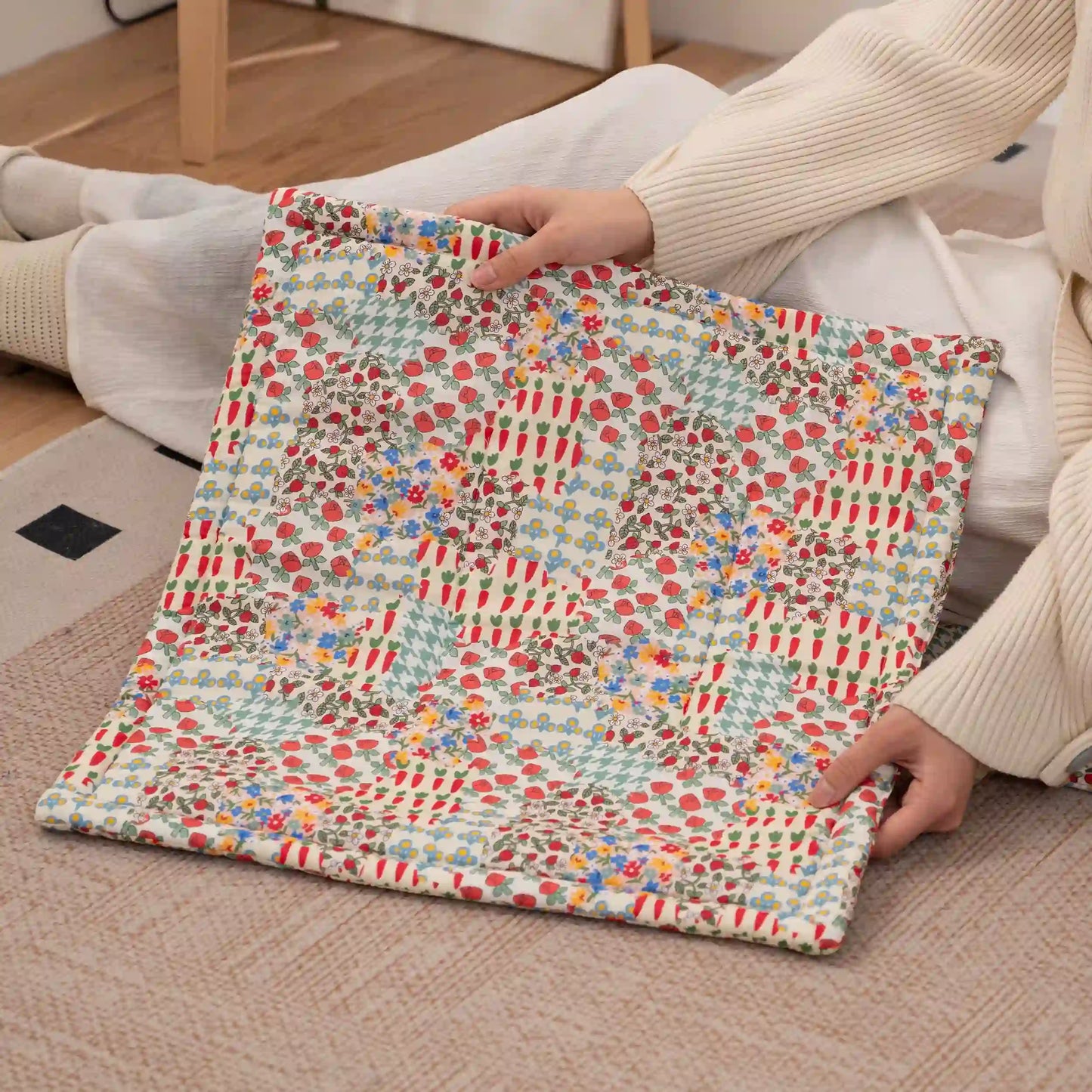 Cottage Floral Patchwork Chair Cushion