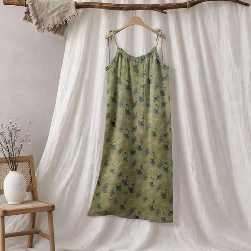 Ginkgo Floral Tie Strap Lounge Dress