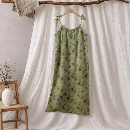 Ginkgo Floral Tie Strap Lounge Dress
