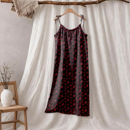 Ginkgo Floral Tie Strap Lounge Dress