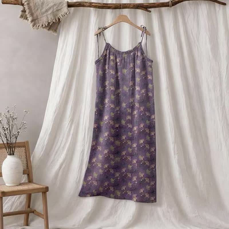Ginkgo Floral Tie Strap Lounge Dress