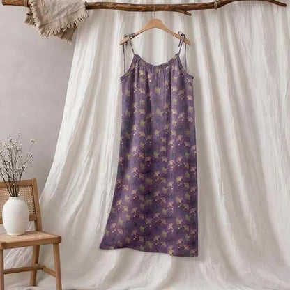 Ginkgo Floral Tie Strap Lounge Dress