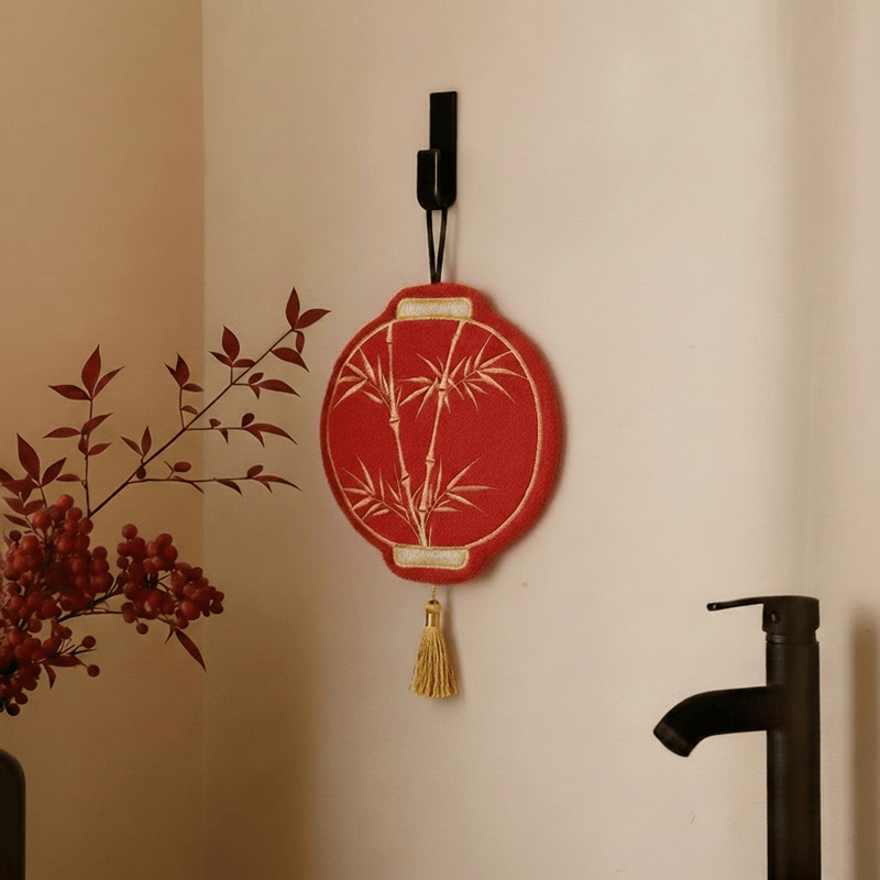 Lunar Red Bamboo Coral Fleece Hand Towel