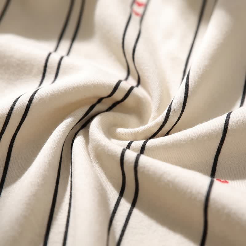 Striped Cotton Tie Strap Midi Lounge Dress