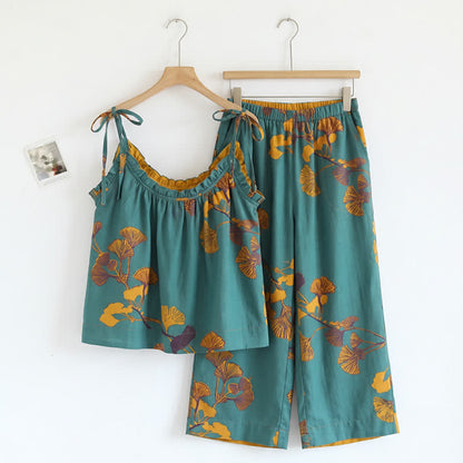 Botanical Leaf Cami & Pants Loungewear Set