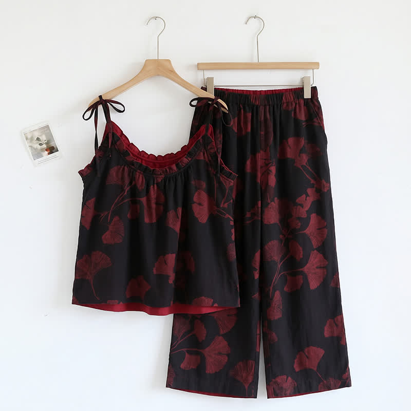 Botanical Leaf Cami & Pants Loungewear Set