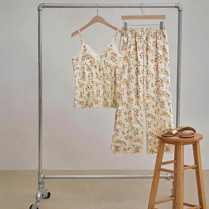 Romantic Floral Cami and Ankle Pants Lounge Set
