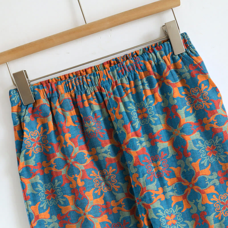 Boho Floral Tie Strap Pajama Set