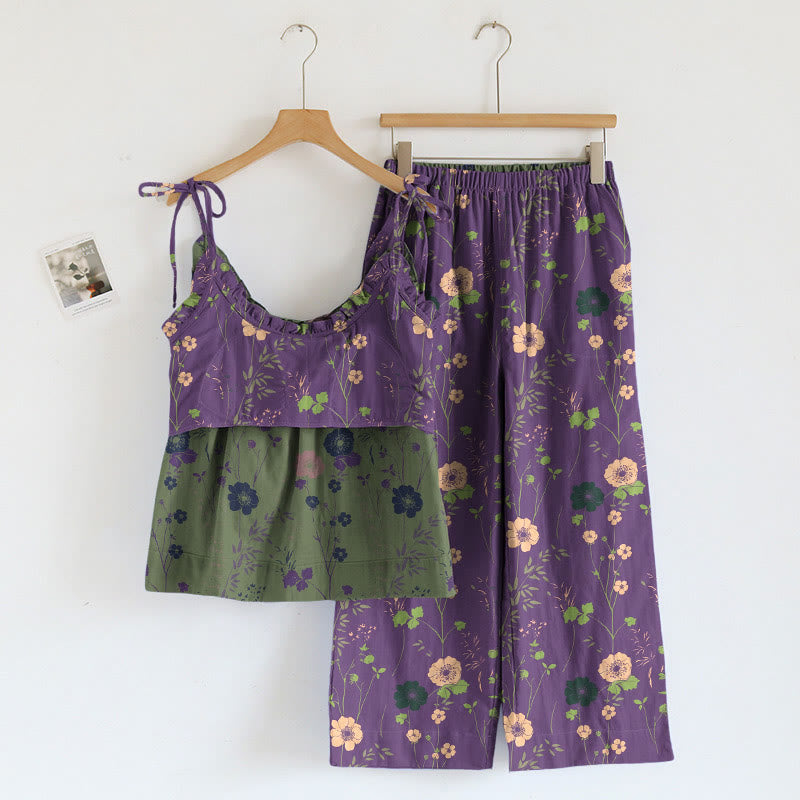 Vintage Floral Cami & Pants Pajama Set