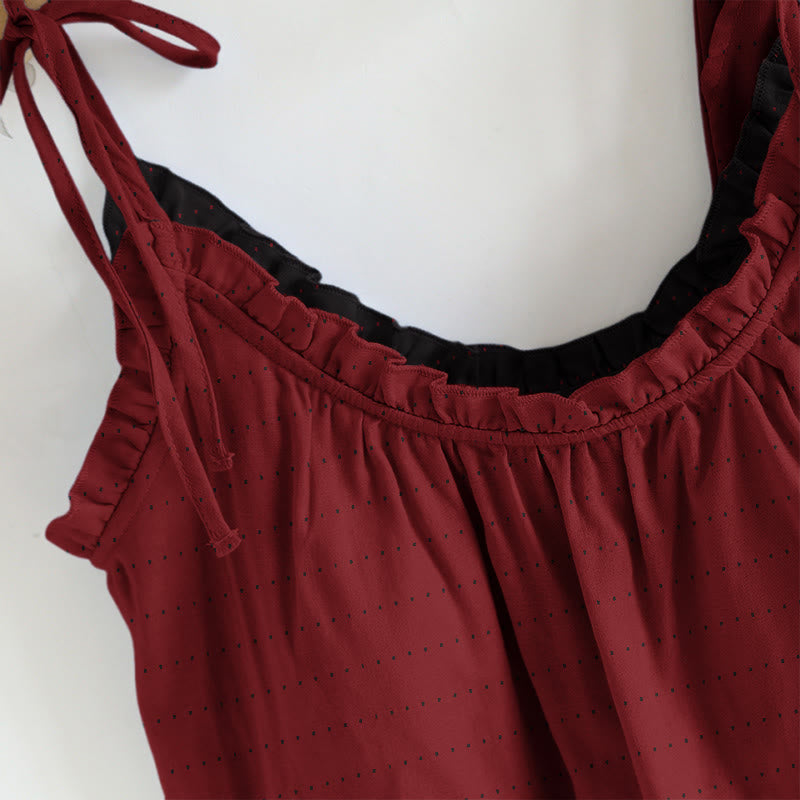 Textured Solid Color Cami & Pants Lounge Set