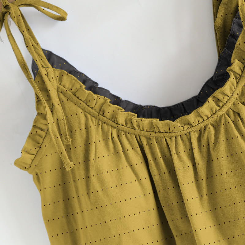 Textured Solid Color Cami & Pants Lounge Set