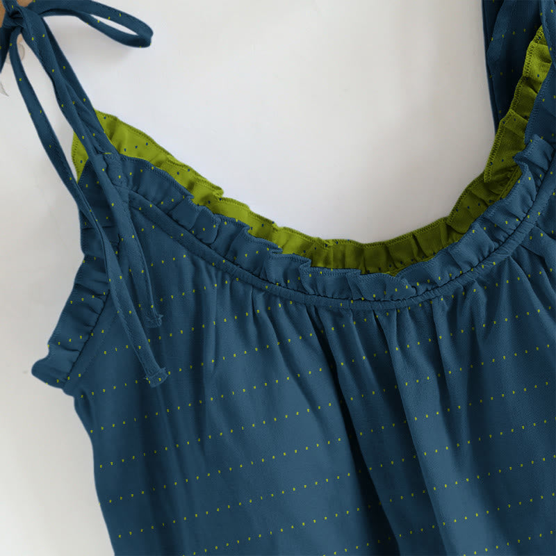 Textured Solid Color Cami & Pants Lounge Set