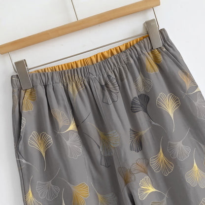 Golden Ginkgo Leaf Cami Pajama Set