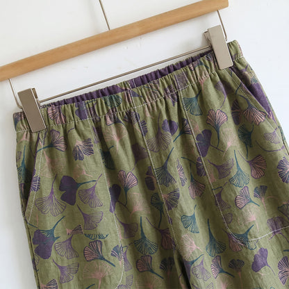 Golden Ginkgo Leaf Cami Pajama Set