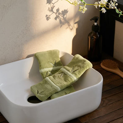 Bamboo Leaf Coral Fleece Hand Towel