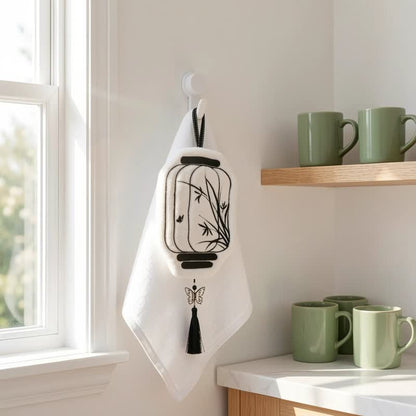 Vintage Bamboo Lantern Hanging Hand Towel