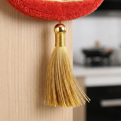 Lunar Red Bamboo Coral Fleece Hand Towel