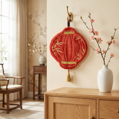 Lunar Red Bamboo Coral Fleece Hand Towel