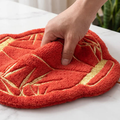 Lunar Red Bamboo Coral Fleece Hand Towel