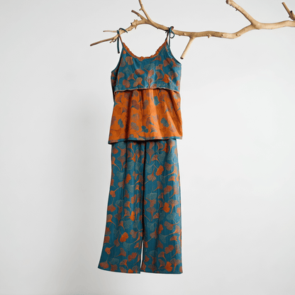 Ginkgo Leaf Cami Top & Pants Pajama Set