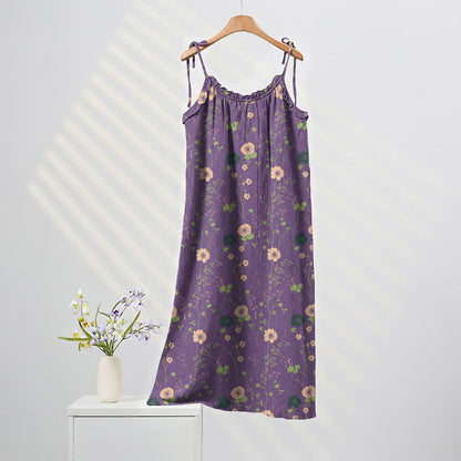 Wildflower Tie Strap Boho Lounge Maxi Dress