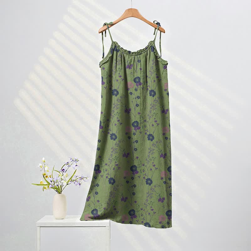 Wildflower Tie Strap Boho Lounge Maxi Dress