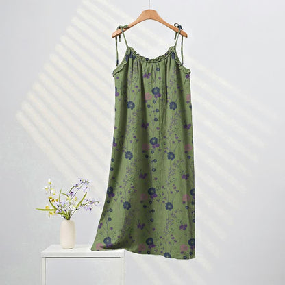 Wildflower Tie Strap Boho Lounge Maxi Dress
