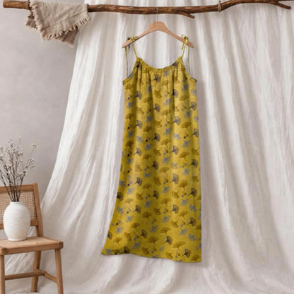 Ginkgo Floral Tie Strap Lounge Dress