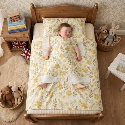Yellow Floral Cotton Quilted Baby Quilt