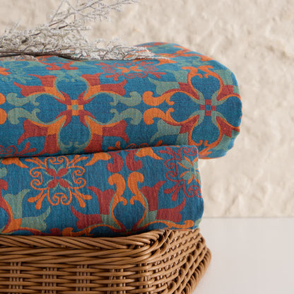 Floral Medallion Cotton Jacquard Fabric
